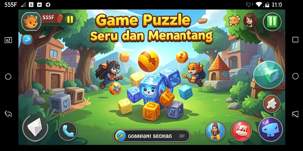 Screenshot gameplay 555F dengan tantangan Puzzle yang menarik.