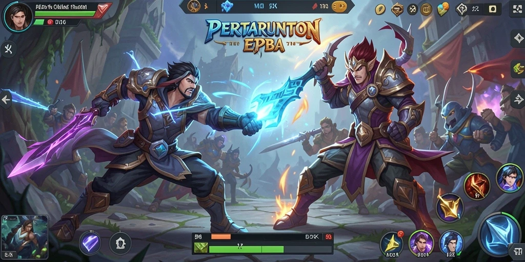 Tangkapan layar gameplay <strong>5ZK</strong> menampilkan pertarungan mendebarkan dalam arena MOBA.