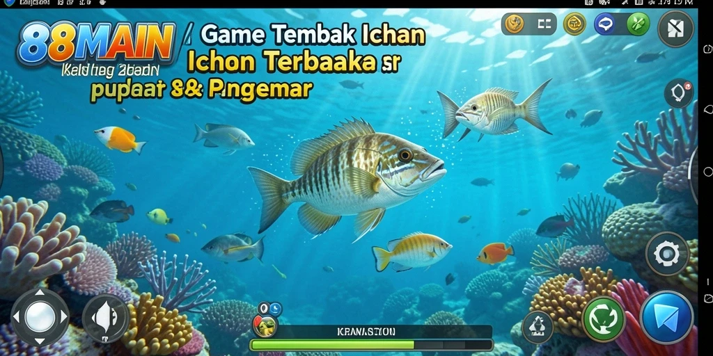 Menampilkan gameplay seru Tembak Ikan di 88MAIN.