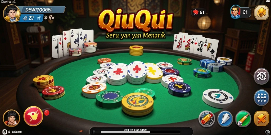 Screenshot gameplay DEWITOGEL yang menunjukkan aksi QiuQiu menarik.