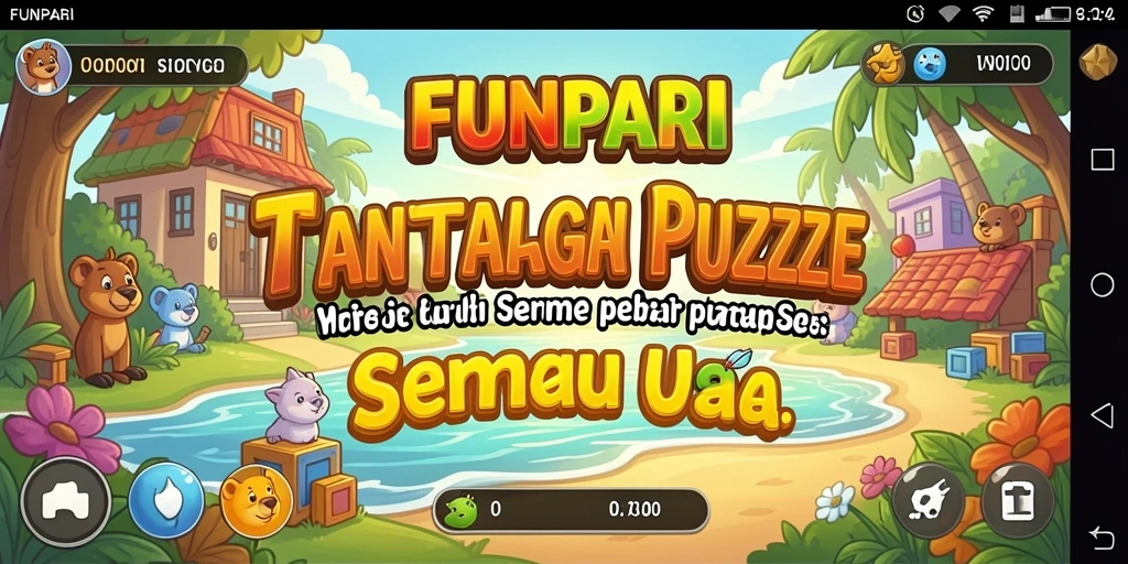 Tampilan gameplay <strong>FUNPARI</strong> yang seru dan interaktif dalam menyelesaikan puzzle.