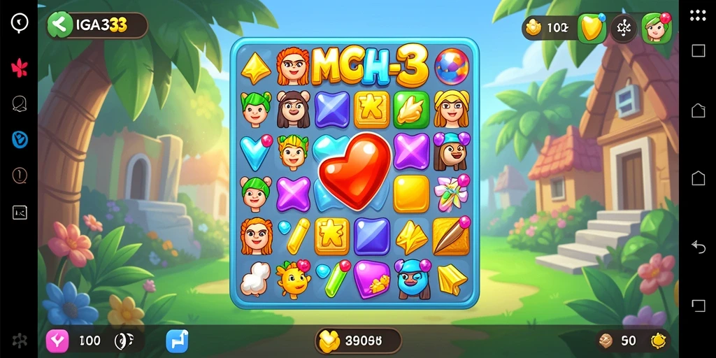 Tampilan gameplay menarik dari GIGA33 dalam kategori Match-3.