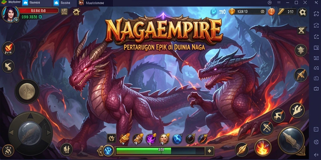 Screenshot gameplay NAGAEMPIRE yang menegangkan di arena pertarungan.