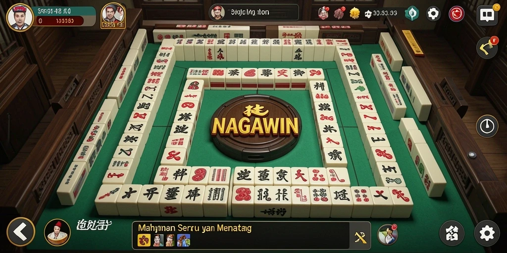 Tampilan gameplay menarik dari NAGAWIN yang menampilkan Mahjong.