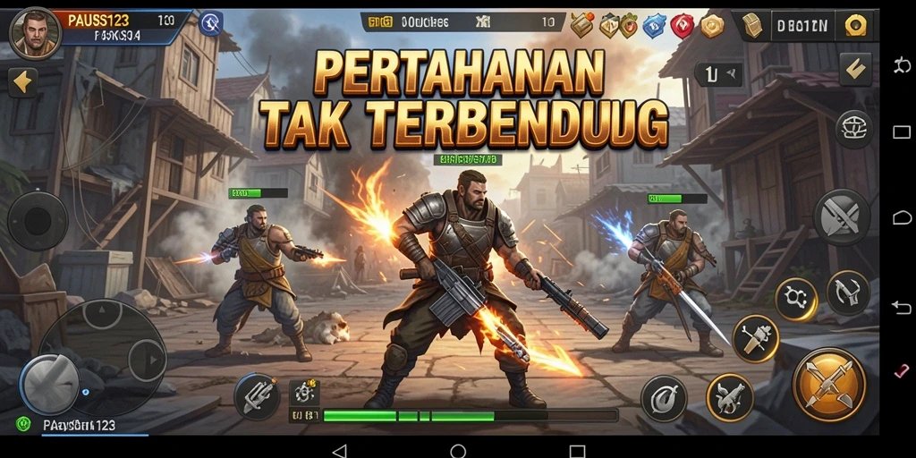 Tangkapan layar menunjukkan aksi seru gameplay Tower Defense PAUS123.