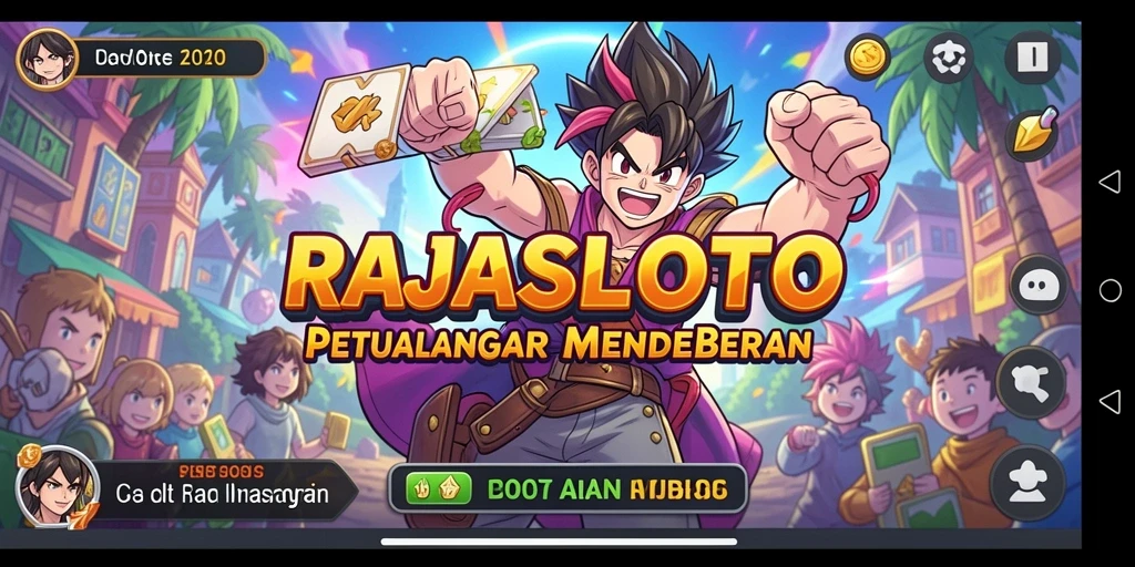 Tampilan gameplay RAJASLOTO yang menakjubkan dengan karakter anime.