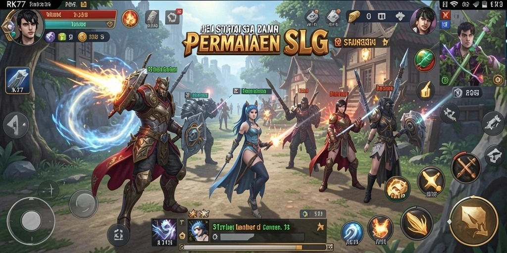 Screenshot RK77 menampilkan momen seru dalam gameplay SLG.