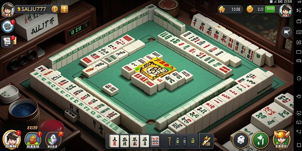 Tampilan screenshot <strong>SALJU777</strong> menunjukkan pemain menikmati gameplay Mahjong yang menantang.