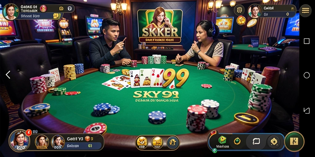 Tampilan gameplay poker yang seru dan kompetitif.